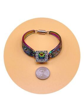 LOVELY Green Heavy Snap Jewelry Retro Bangle Bracelet with 18mm snap! SEE VIDEO!